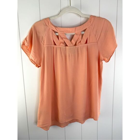 Anthropologie Maeve Tri Cut Peach Blouse Size 2 - Picture 8 of 8